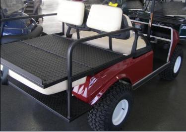 2002 Custom DS IQ Electric Club Car - burgundy rear view