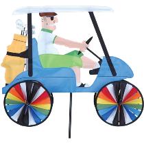 Man Driving Golf Car Wind Spinner